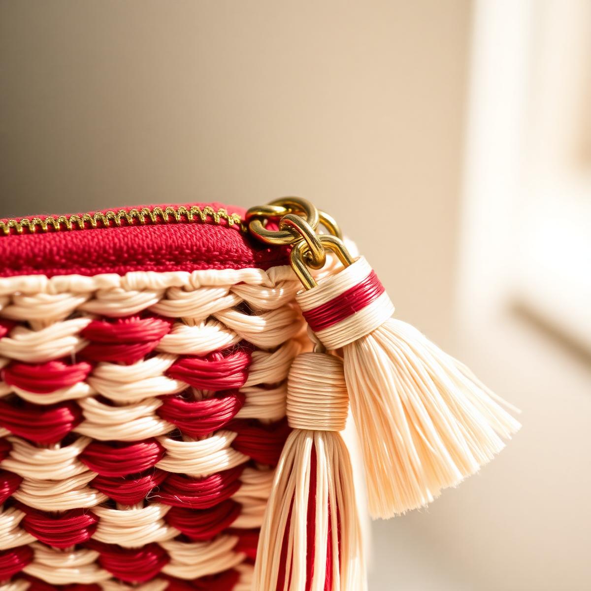 Detail of the zipper and tassel pull